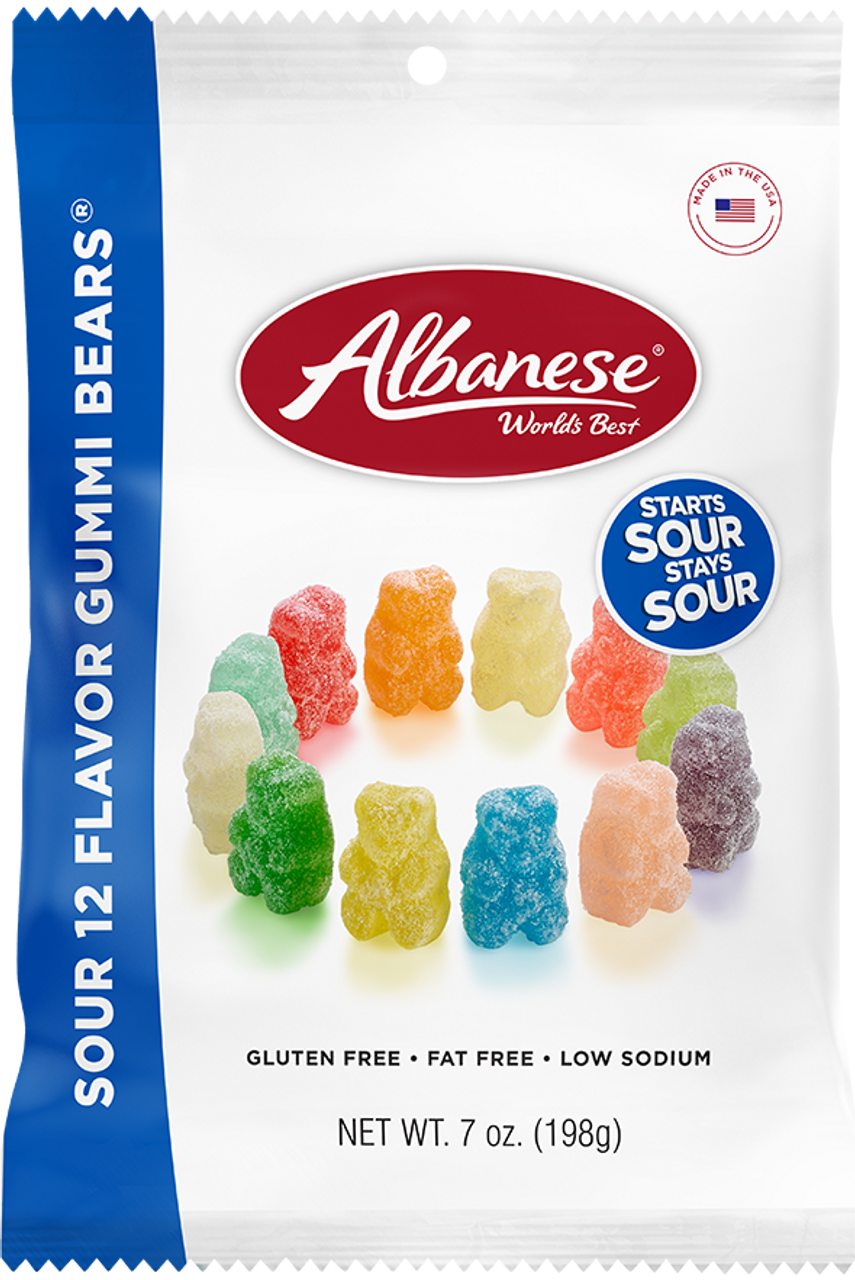 CANDY SOUR GUMMI BEARS, ASSORTED FLAVORS