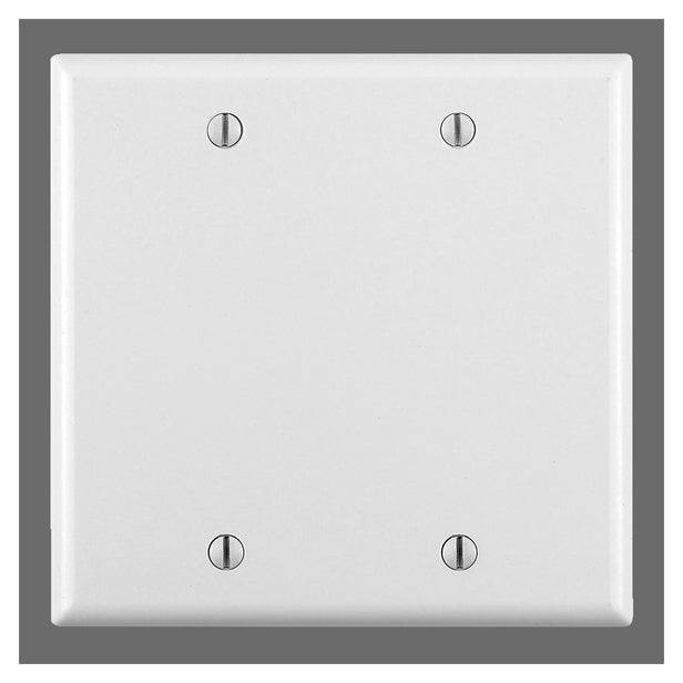 Levition 2 Gang Blank Wallplate White