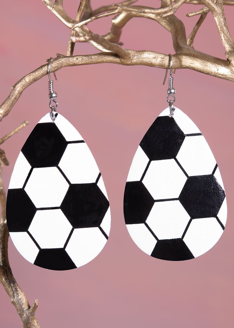 71143 LEATHER TEARDROP EARRING