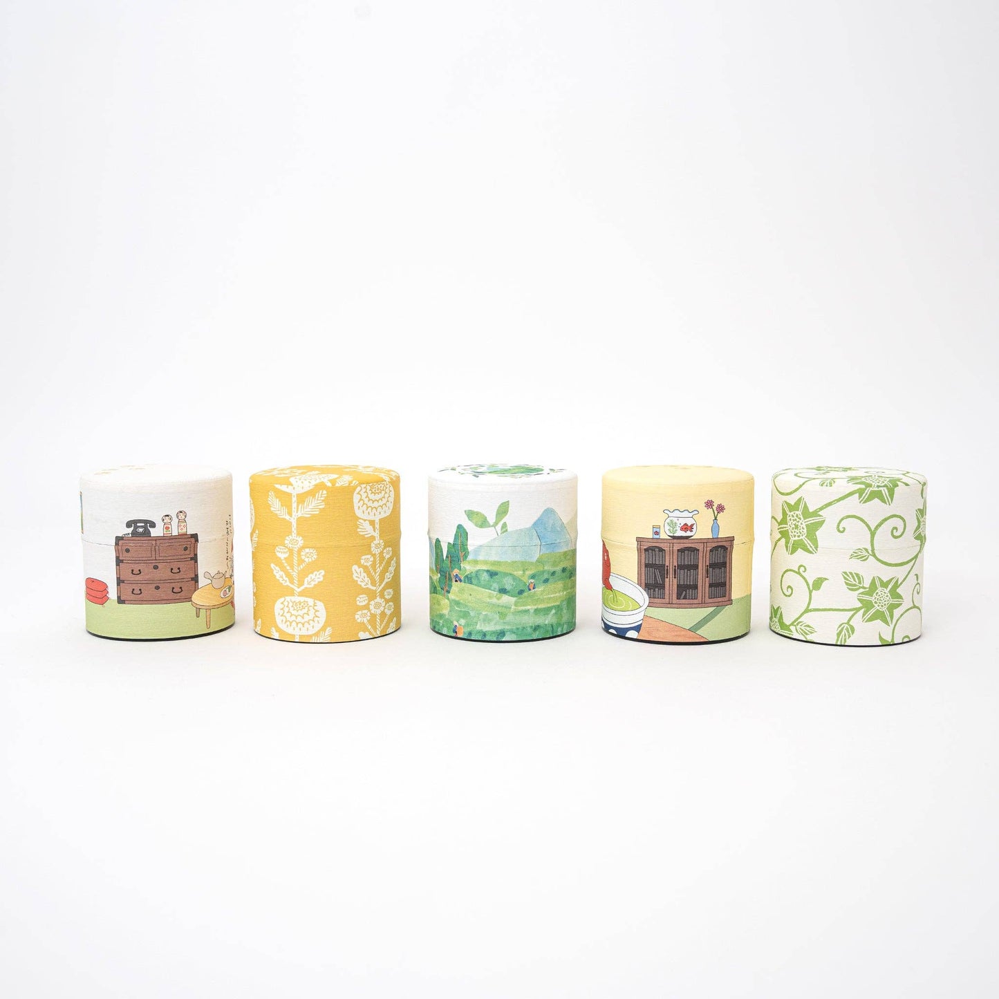 Washi Tea Canister - 5 Patterns: Cat - Want to have tea?
