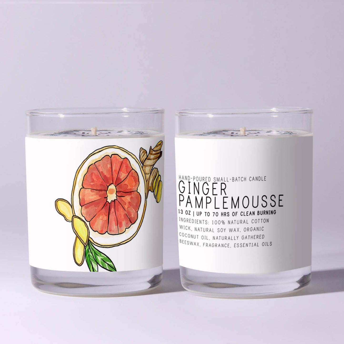 Ginger Pamplemousse - Just Bee Candles: 7 oz (up to 40 hrs of clean burning)