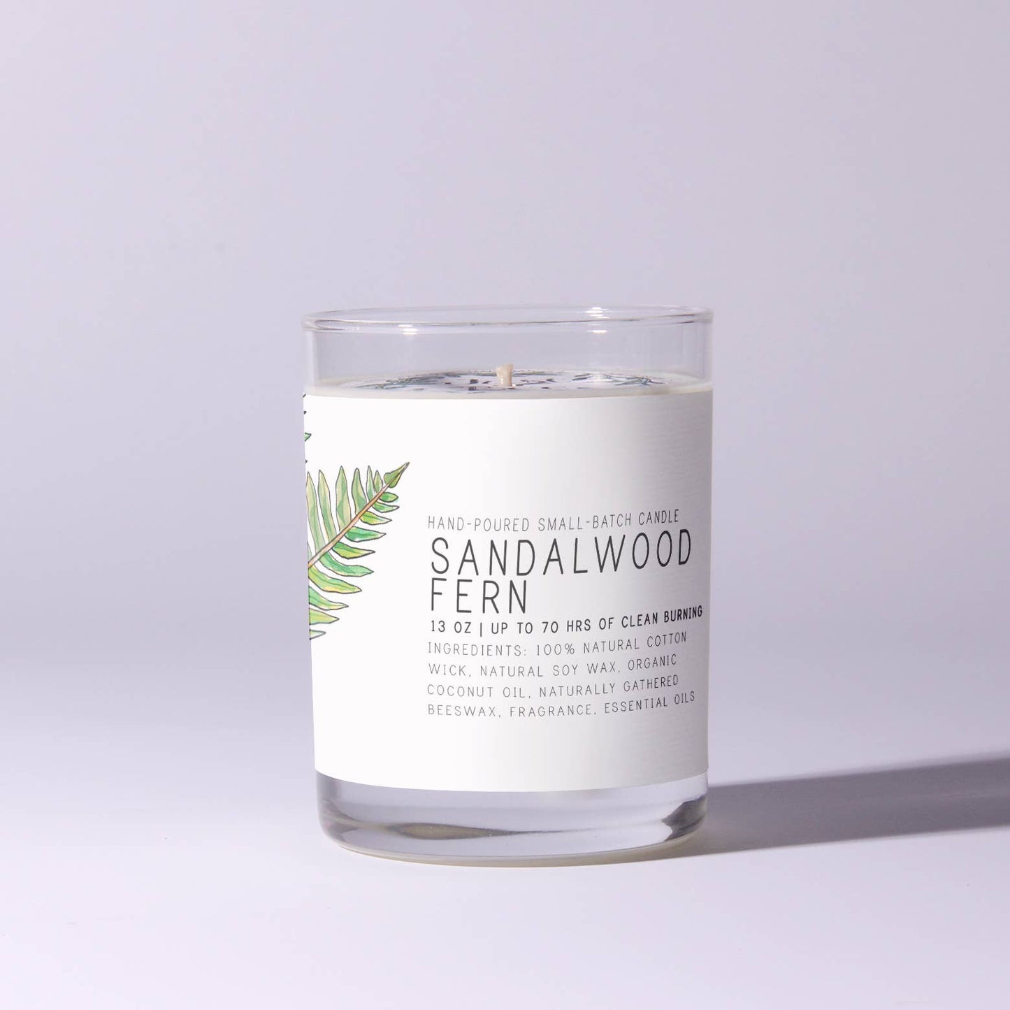 Sandalwood Fern - Just Bee Candles: 7 oz (up to 40 hrs of clean burning)