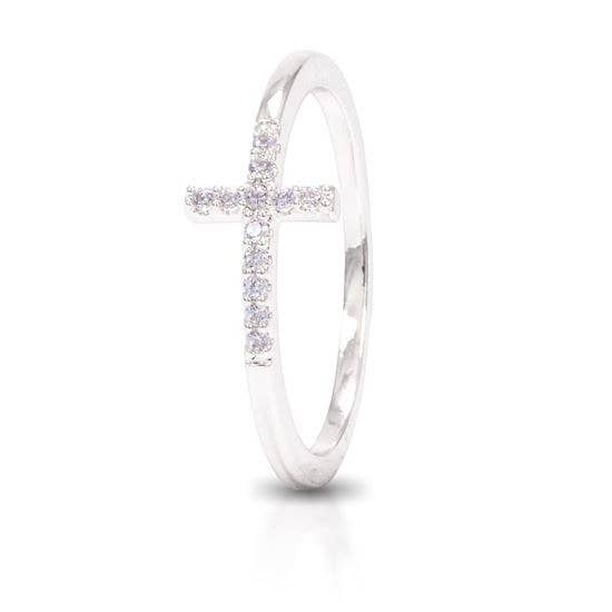 SILVER CROSS RING SIZE 8