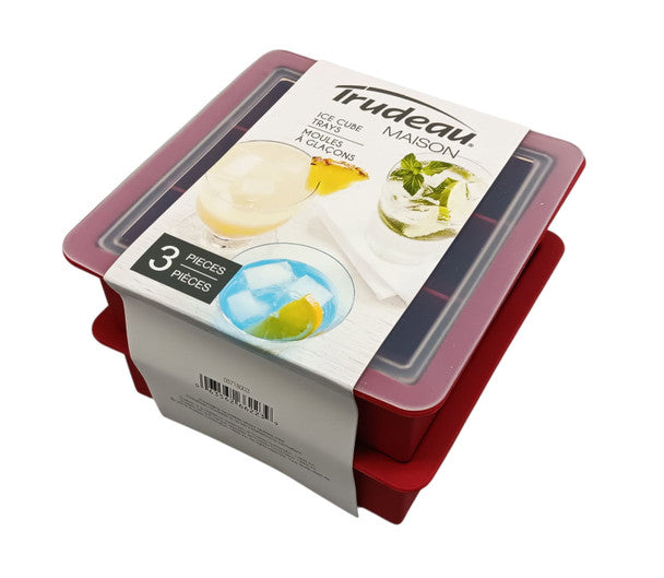 Ice Cube Trays with Lid - Set of 2 with 9 slots