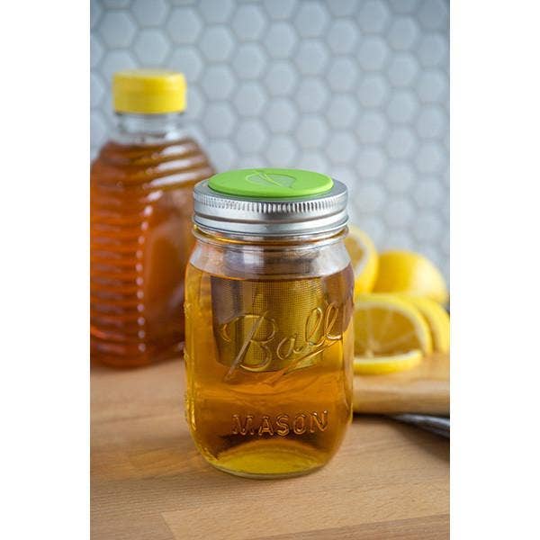 Jarware Tea Infuser Lid for Regular Mouth Mason Jar