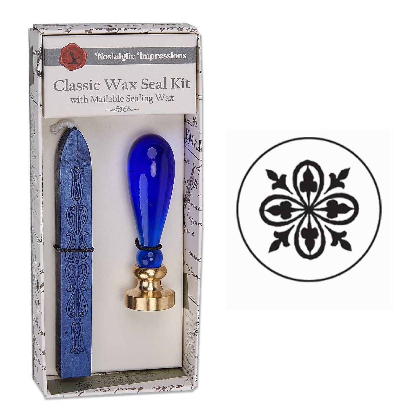 Murano Glass handle Wax Seal Kits: Mendhi Flower