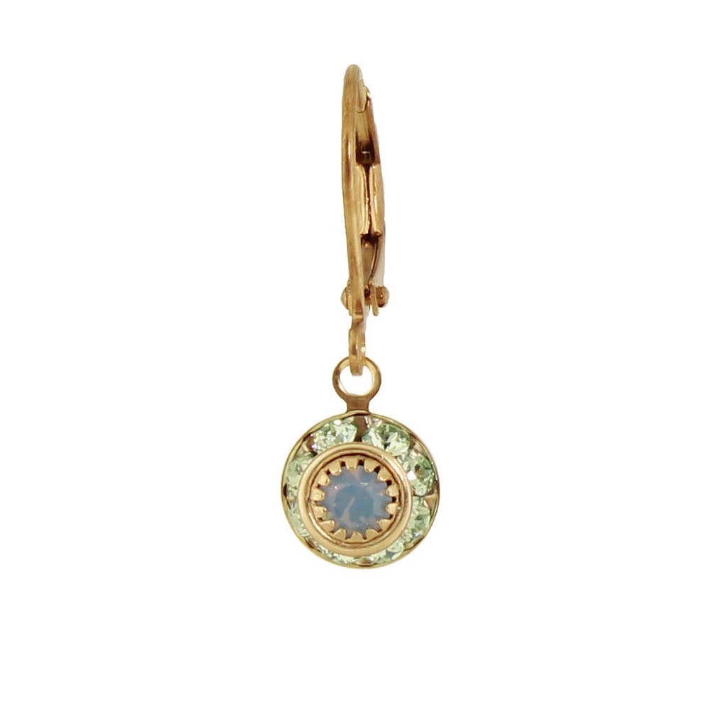Gold Crystal Disc Dangle: D