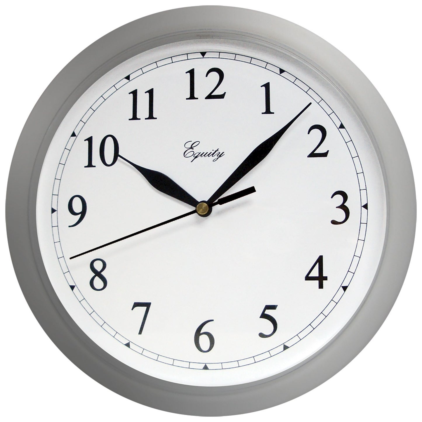 WALL CLOCK SILVER ROUND 10IN