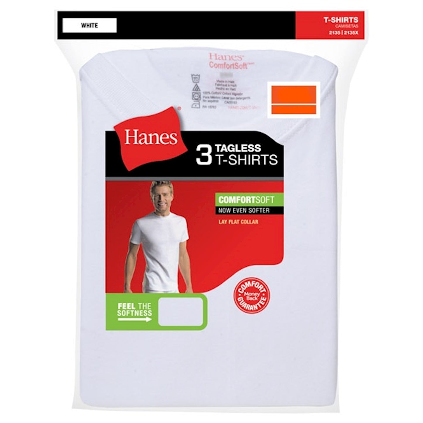 T-SHIRT WHT CREW MEN'S 3PK MEDIUM
