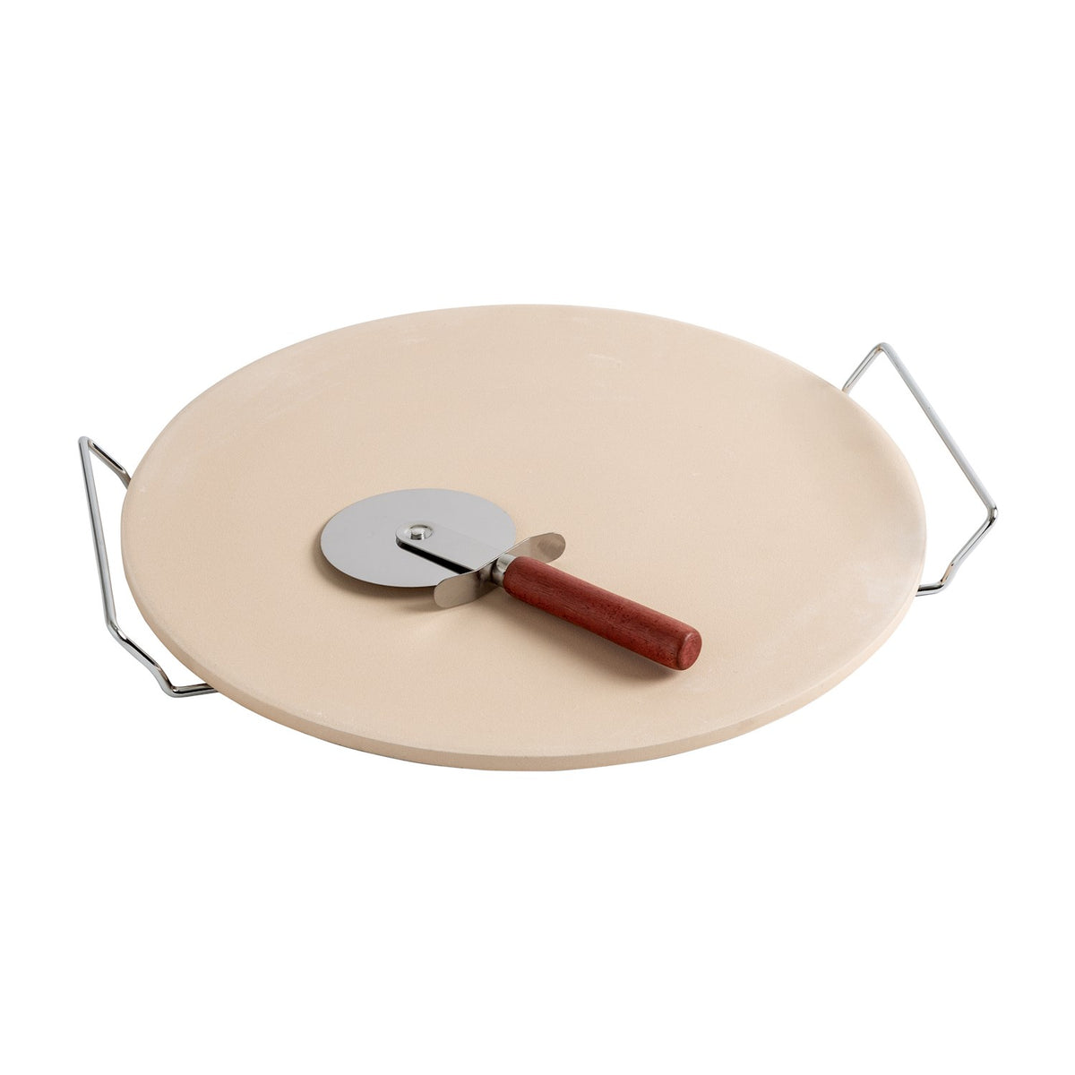 CERAMIC PIZZA STONE AND RACK 15I
