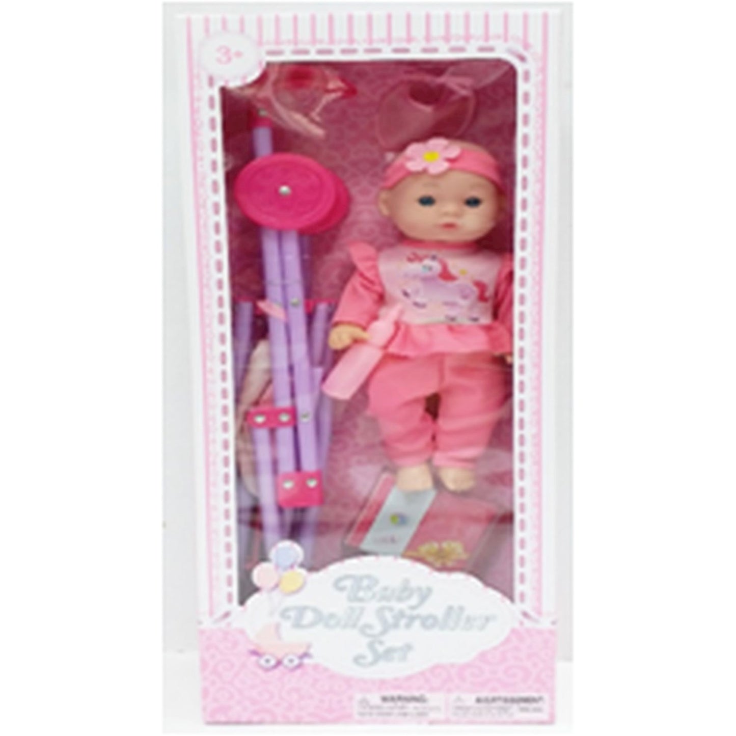 BABY DOLL W/STROLLER 13IN