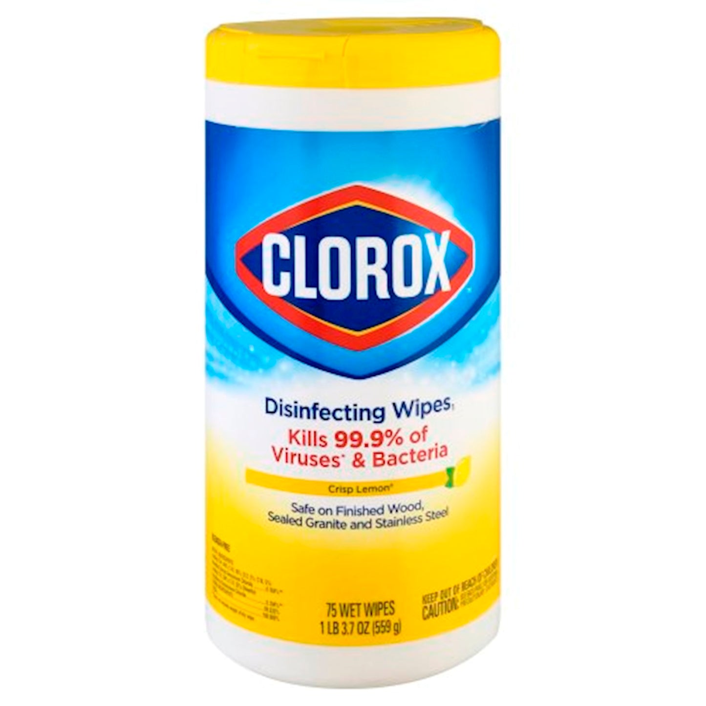 DISINFECTANT WIPES 75CT LEMON
