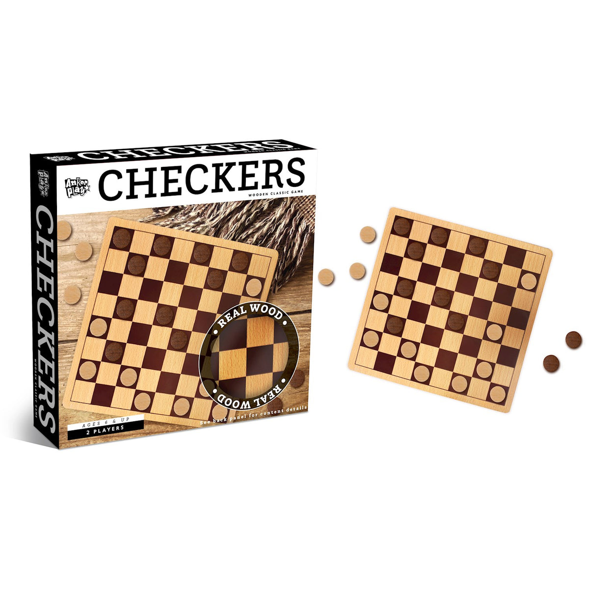 GAME CHECKERS SET WOODEN