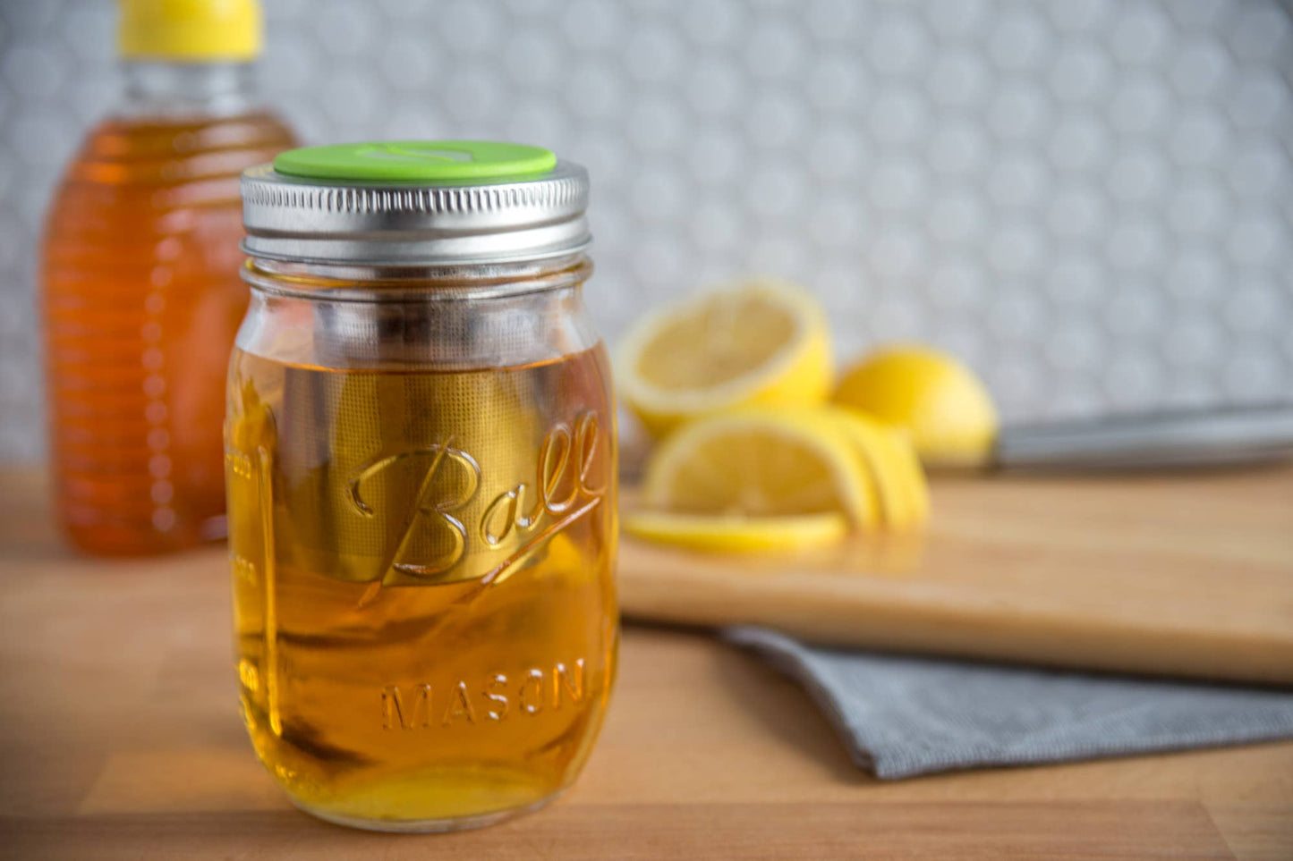 Jarware Tea Infuser Lid for Regular Mouth Mason Jar