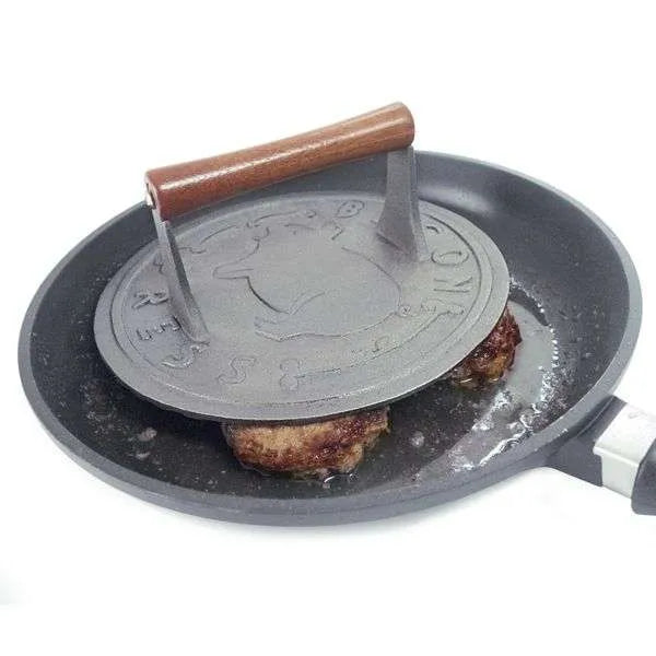 1401 9″ BACON PRESS, CAST IRON