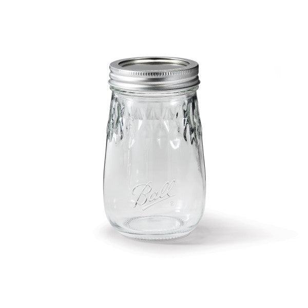 BALL FLUTED MASON JAR 16OZ 4CT REG MTH