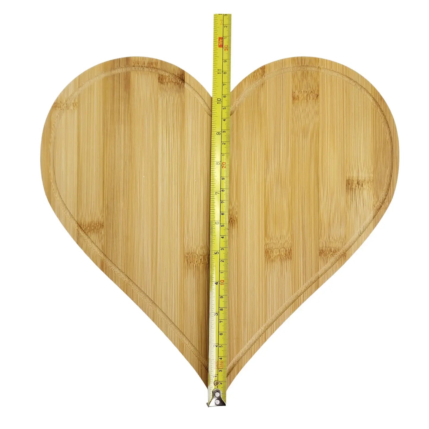 (Set of 12) Heart Shape Bulk Plain Bamboo Cutting Boards: 8"