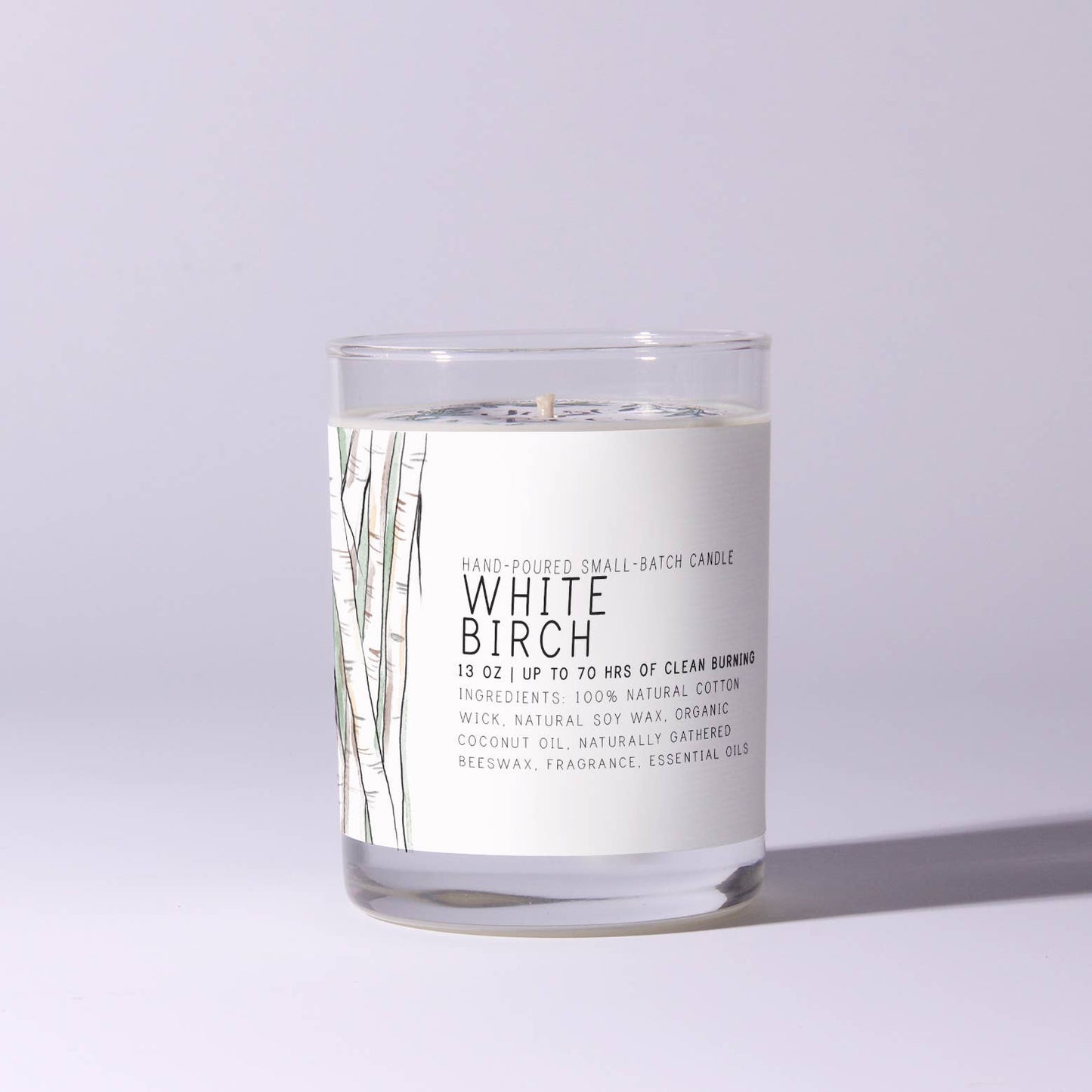 White Birch - Just Bee Candles: 7 oz (up to 40 hrs of clean burning)