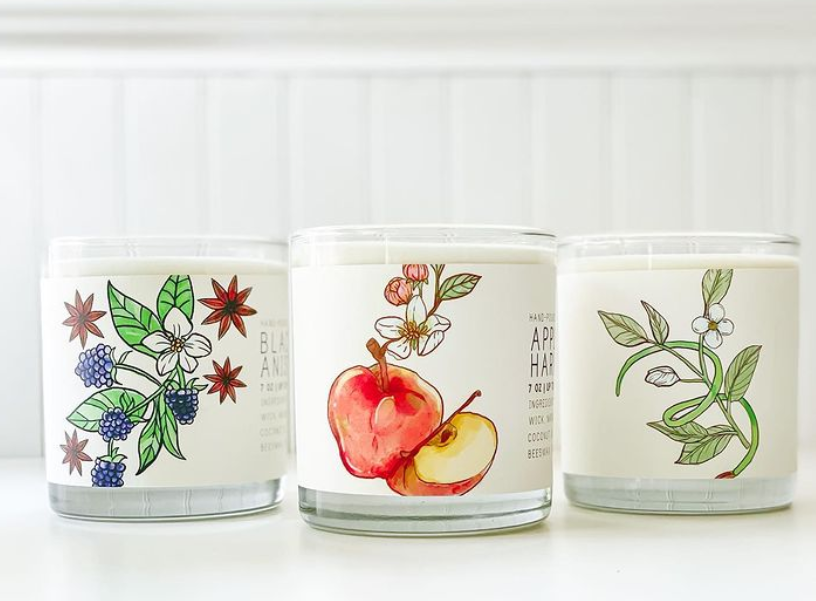 Apple Harvest - Just Bee Candles: 7 oz (up to 40 hrs of clean burning)