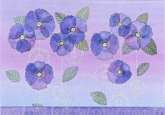 Watercolor Violets Note Cards