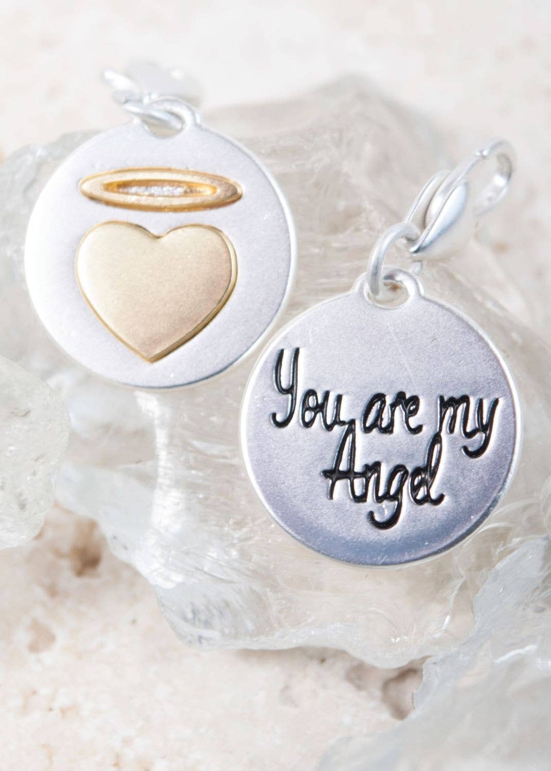 Halo Heart “my Helper”- Silver 2-tone Medallion