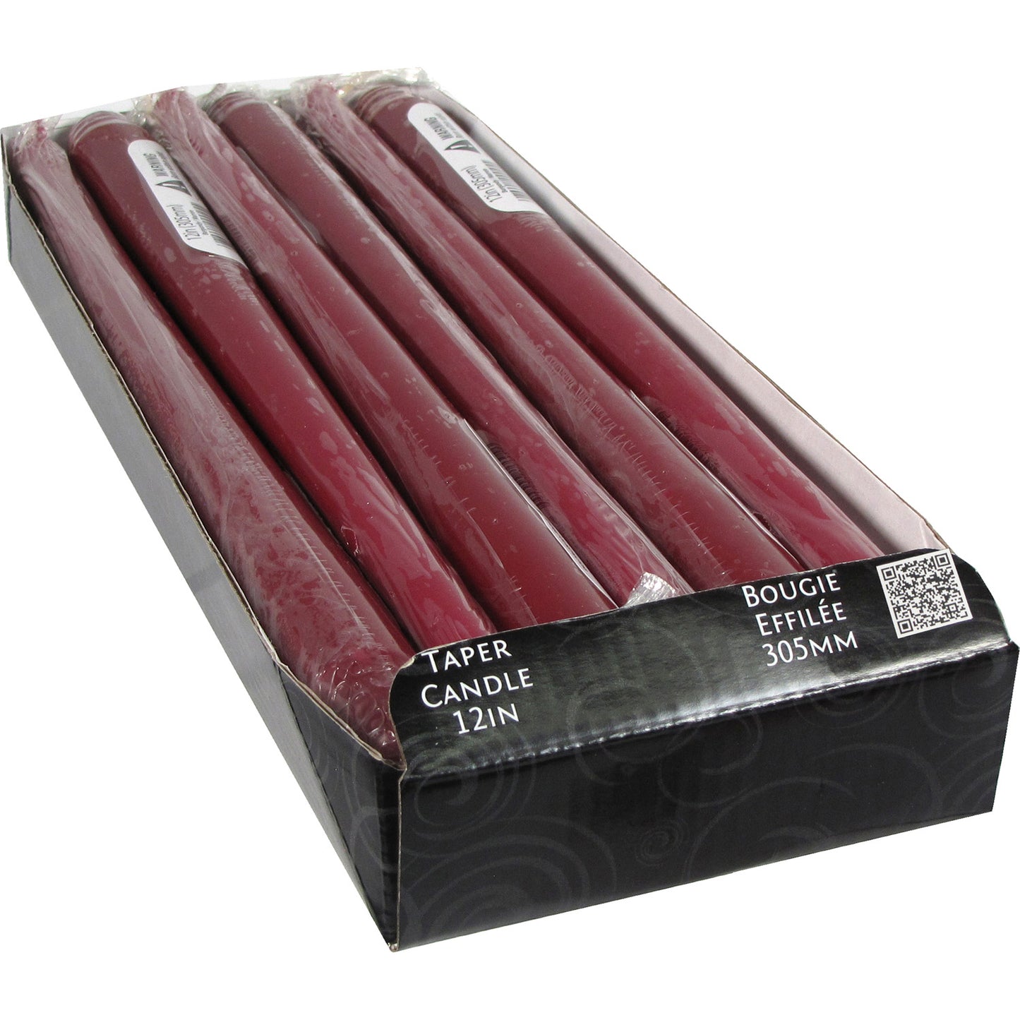 CANDLE 12IN TAPER BURGUNDY