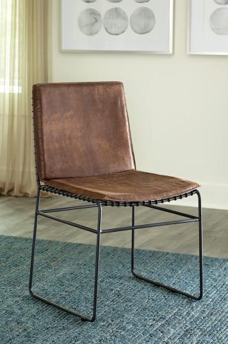 Abbott Metal Dining Side Chair Antique Brown