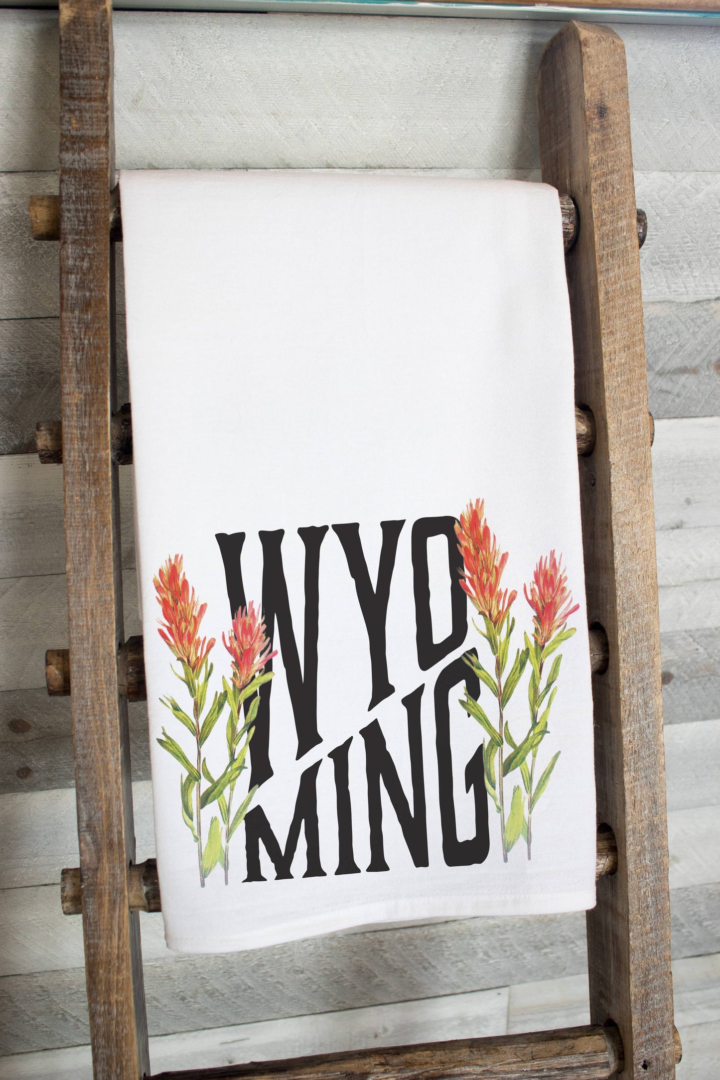 Wyoming Indian Paintbrush Flour Sack Tea Towel