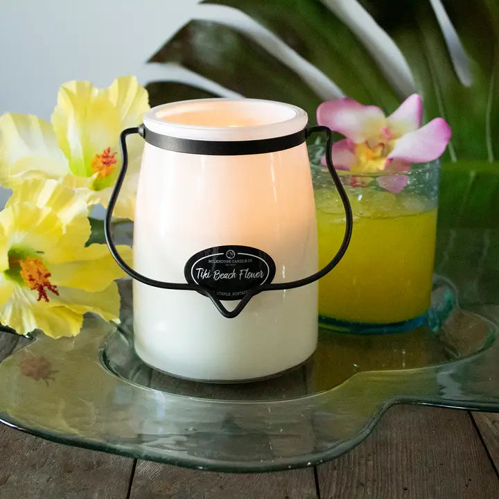 22 oz Butter Jar Candle: Tiki Beach Flower
