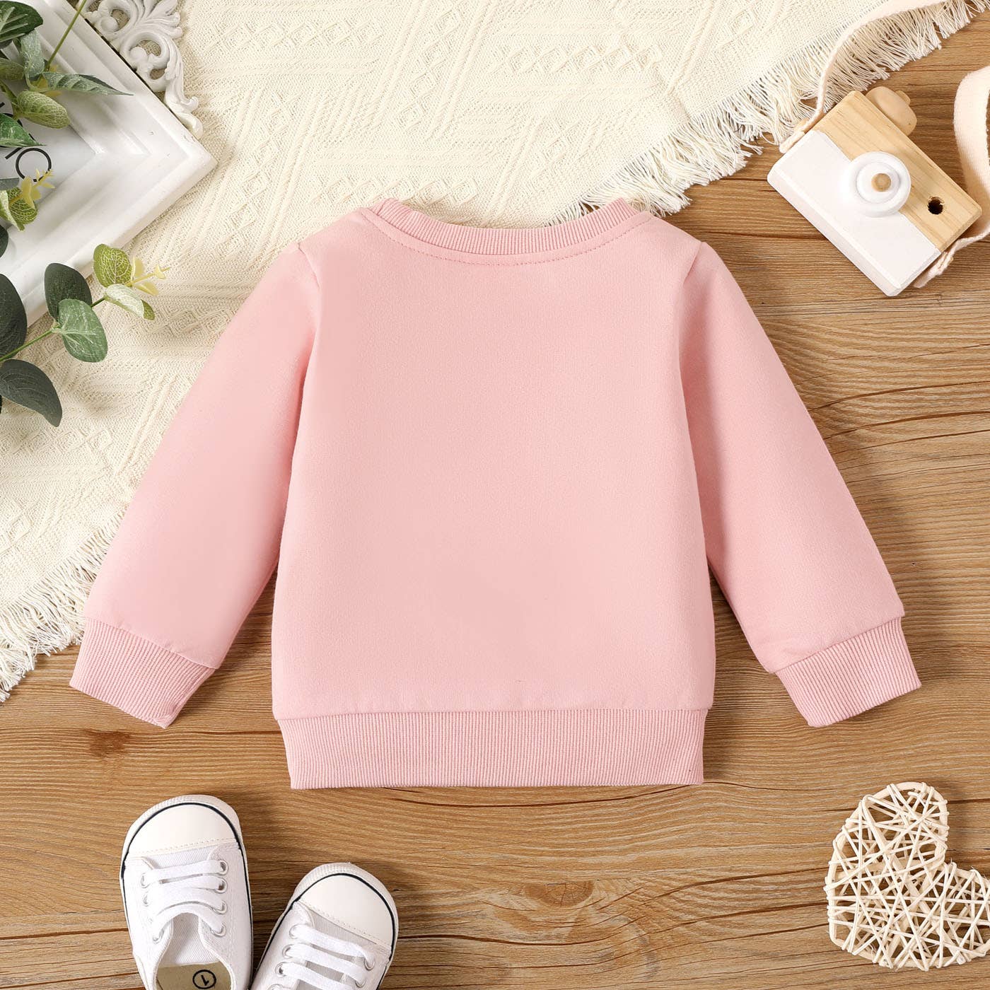 100% Cotton Baby Boy/Girl Letter Print Pullover: Black / 9-12 Months
