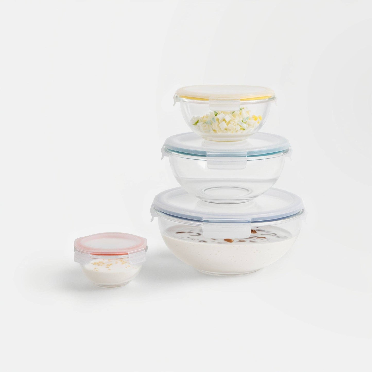 8-PC Mix & Store Serve Glass Bowl Set: Vanilla