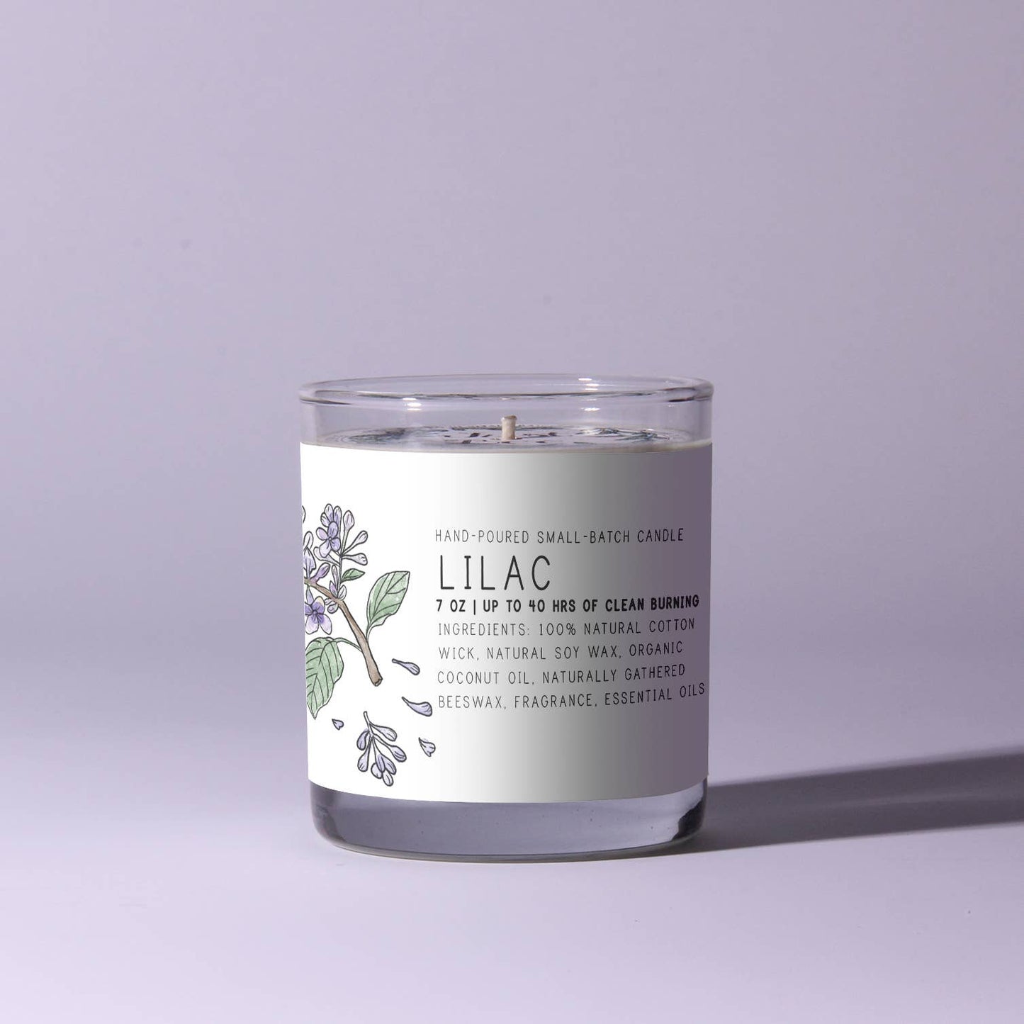 Lilac - Just Bee Candles: 3.5 oz tin (up to 20 hrs of clean burning)