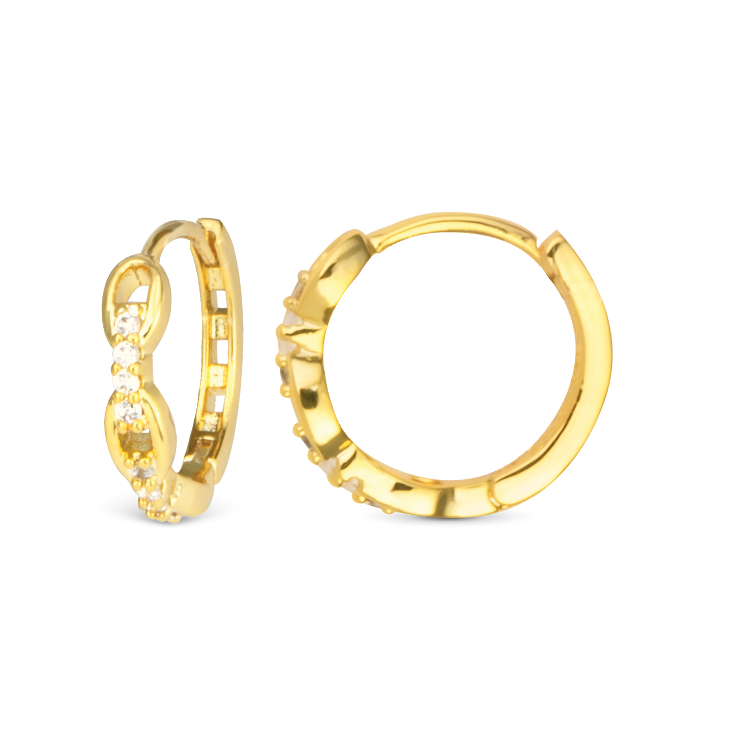 'Add A Charm' Hoop Earrings | Blu Charm Collection: Yellow Gold / Chain Hoop Earring