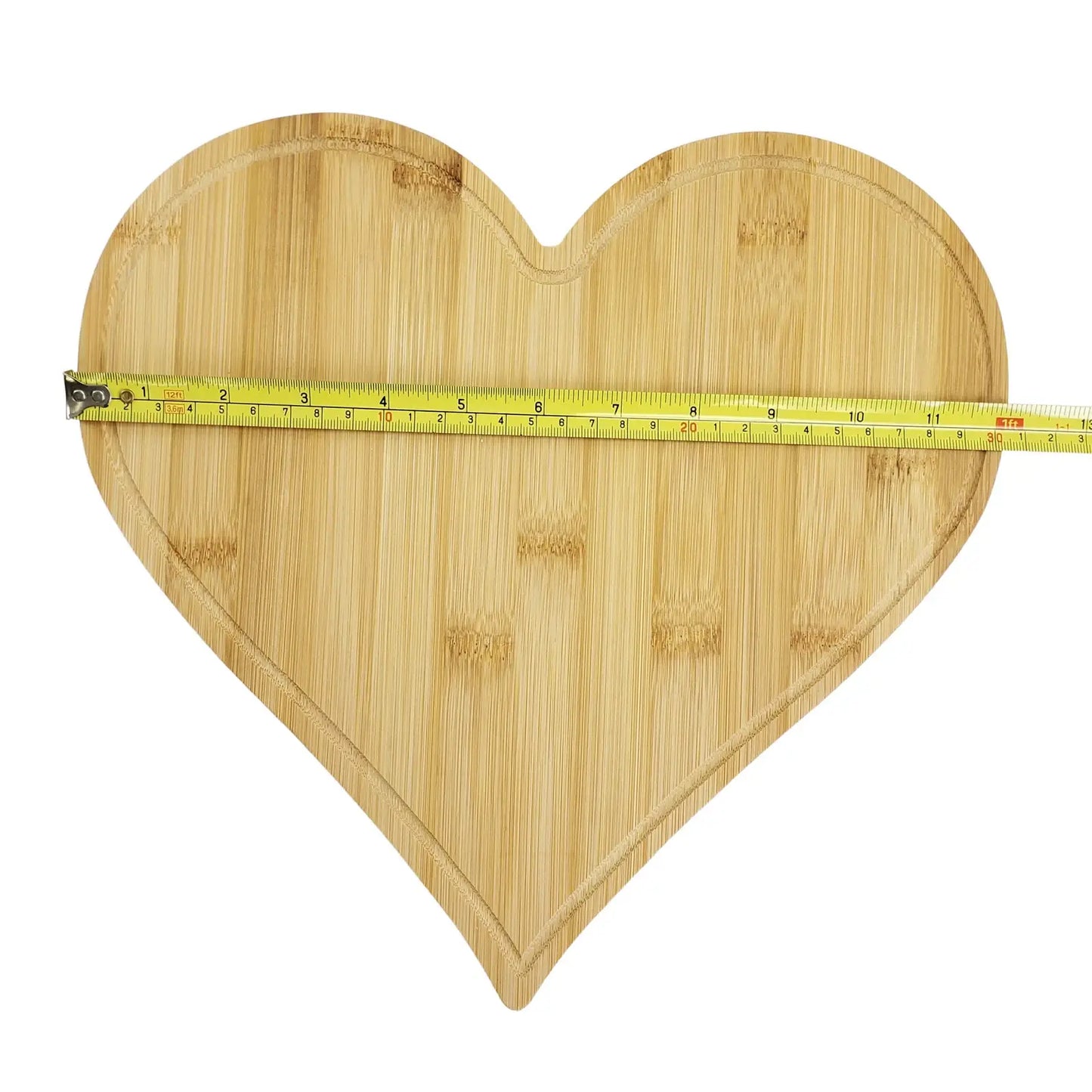 (Set of 12) Heart Shape Bulk Plain Bamboo Cutting Boards: 8"