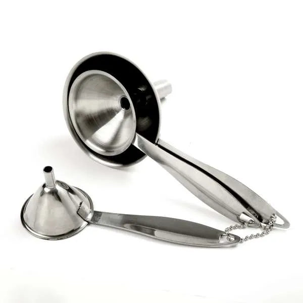 Stainless Steel Funnel with Handle - Set of 3