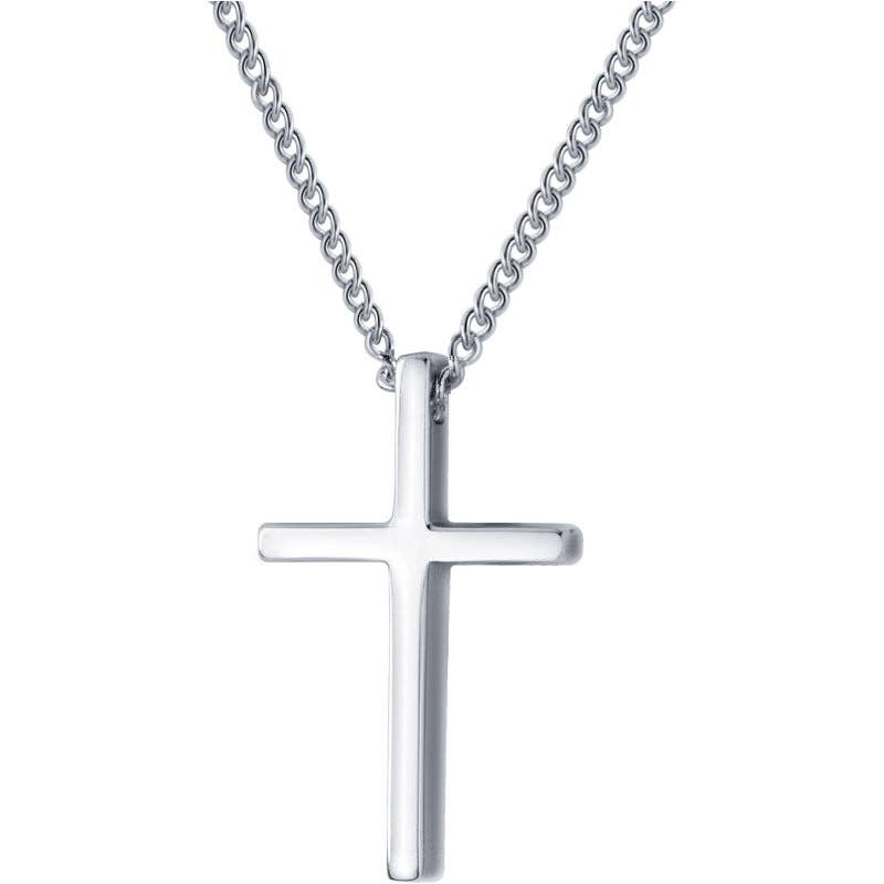 Dainty Cross Charm Pendant Necklace in 925 Sterling Silver: Gold