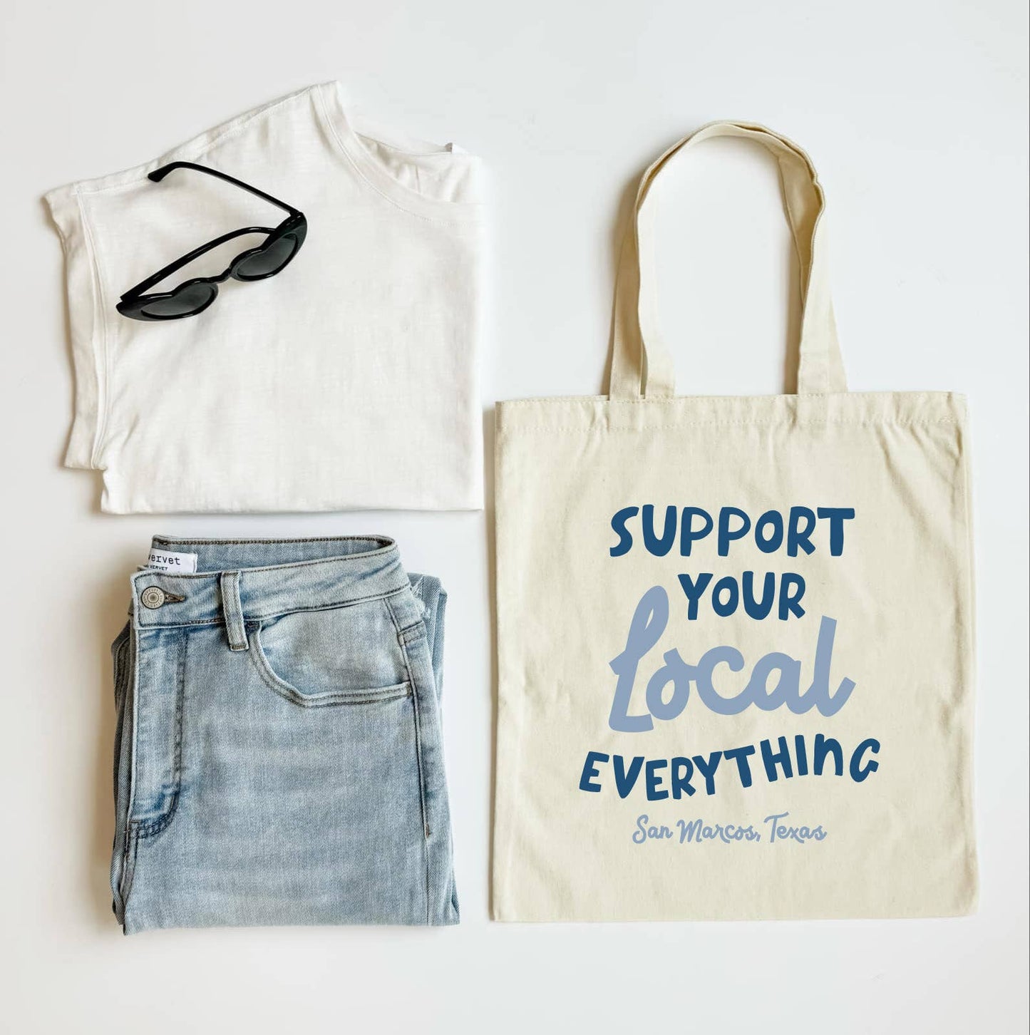 Support Your Local Everything Tote, Custom Tote, Personalize: Cotton