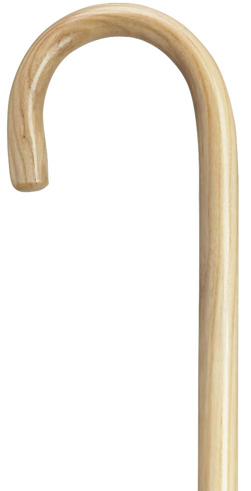 9003205 1" Round Nose Crook Handle "Hospital" Cane: Natural