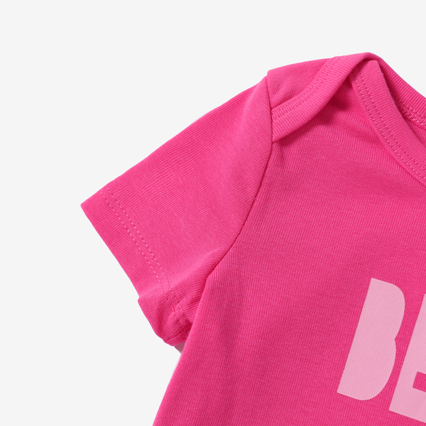 Baby Girl Letter Print Romper: Roseo / 0-3 Months