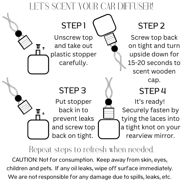 CAR DIFFUSERS, ASSORTED SCENTS