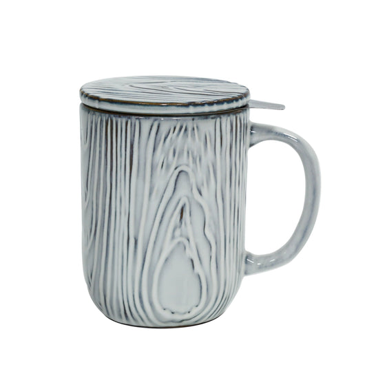 18oz Woodgrain Tea Infuser Mug