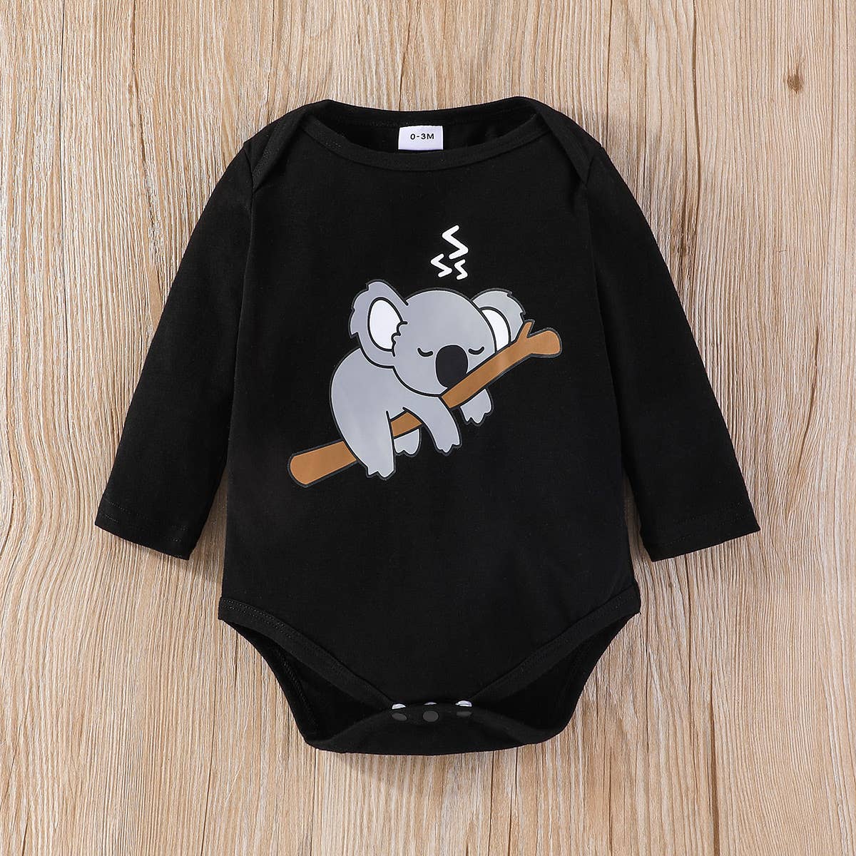 3pcs Baby Boy/Girl 95% Cotton Long-sleeve Koala Print Romper: White / 12-18 Months