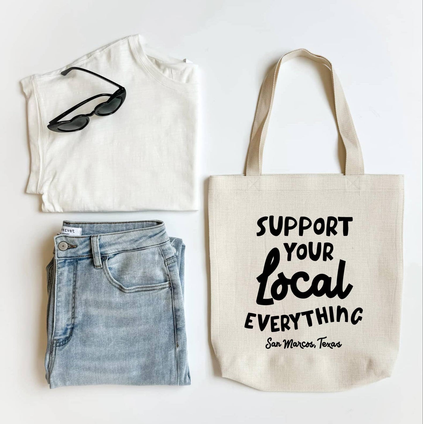 Support Your Local Personalized Tote, Custom Tote, City: Cotton