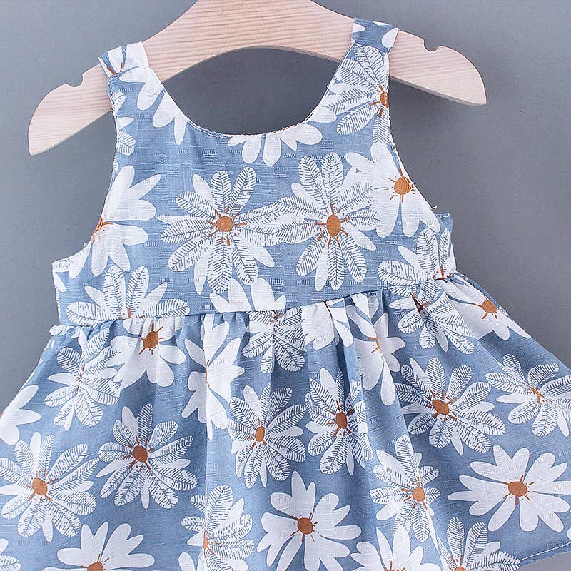 2pcs Baby Girl Daisy Floral Tank Dress with Hat Set: 3-6 Months / Pink