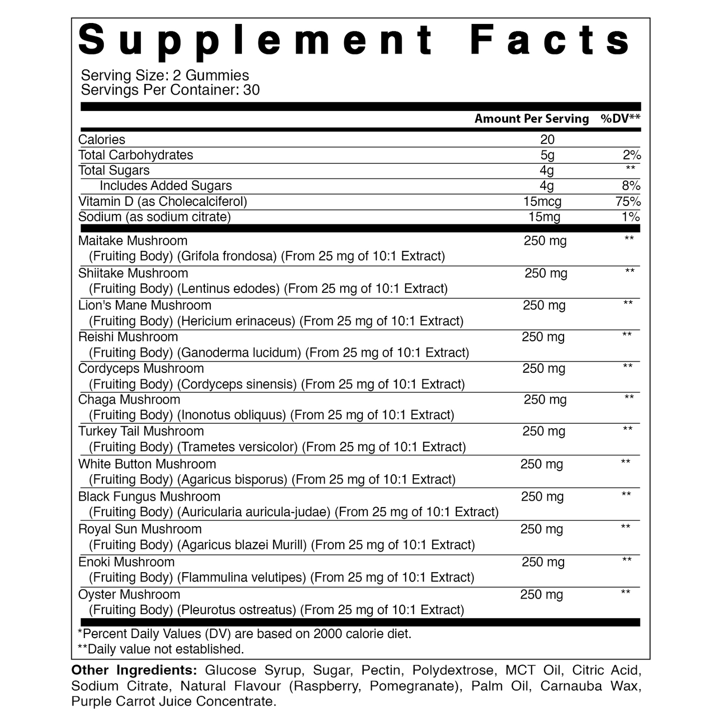 Vitamatic | Mushroom Complex with D3 | 60 Gummies