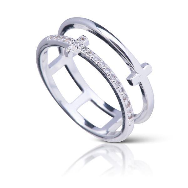 Double Cross Ring - Size 7 - AMANDA BLU