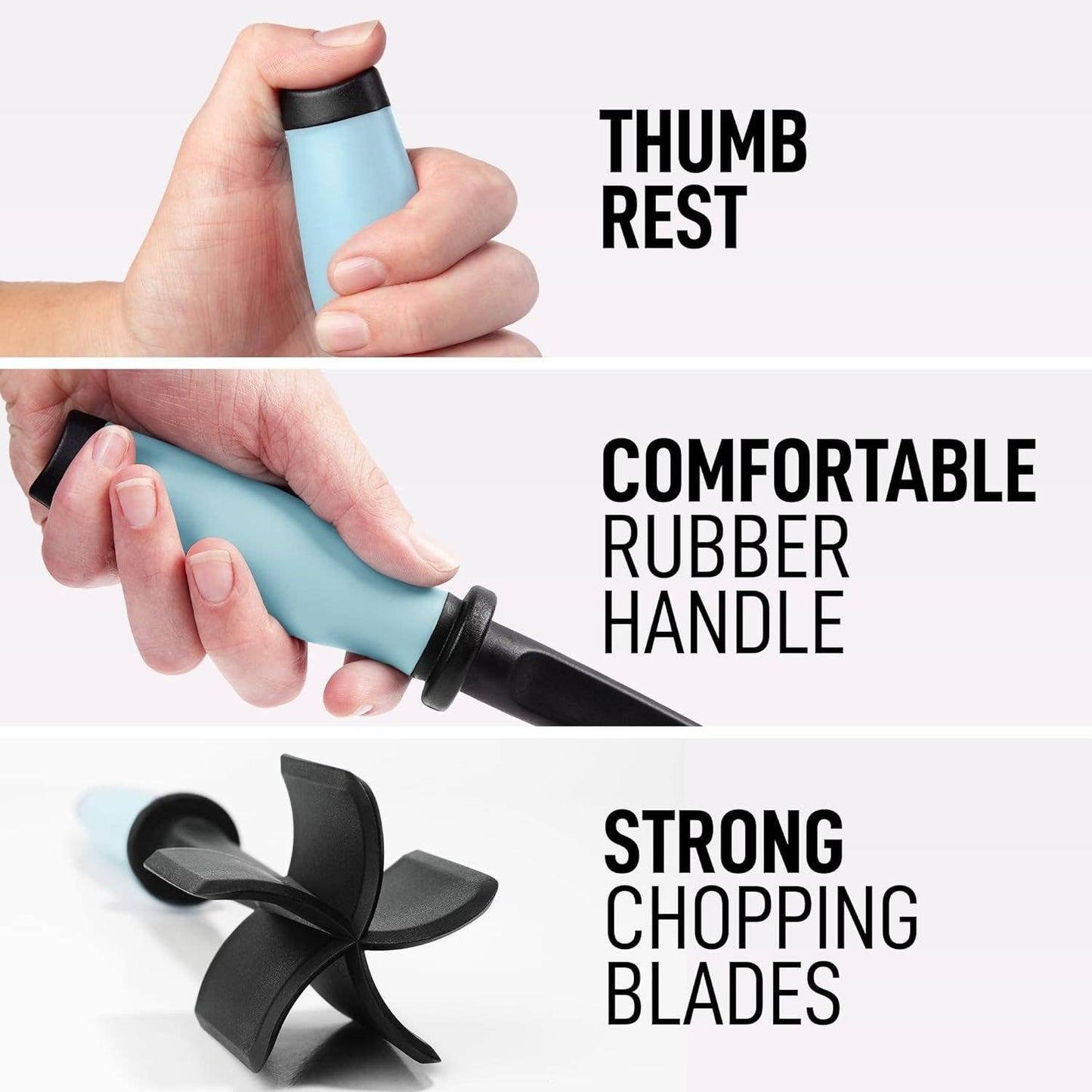 Z-MTCHP-RG-BK Premium Ground Meat Chopper Tool: Black