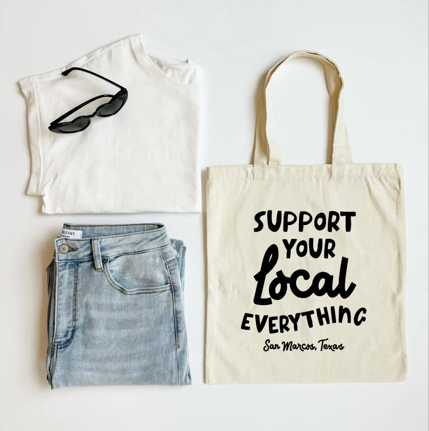 Support Your Local Personalized Tote, Custom Tote, City: Cotton