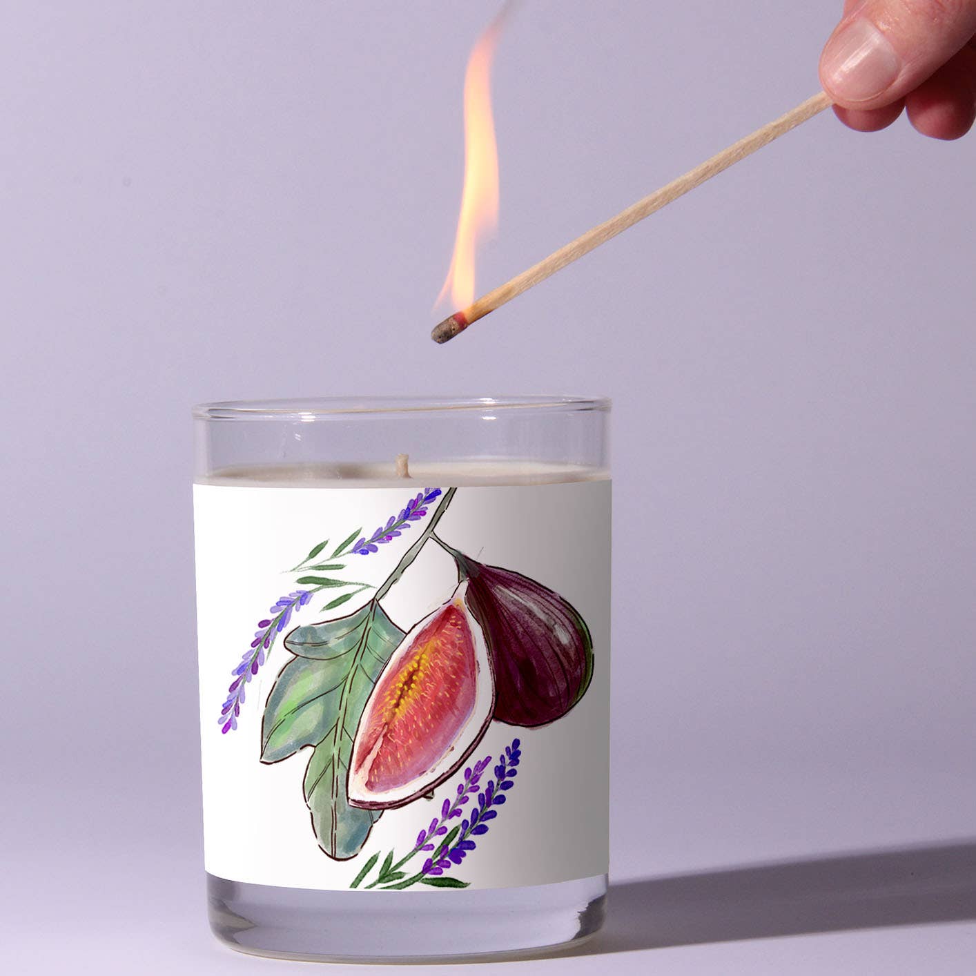 Lavender Fig - Just Bee Candles: 7 oz (up to 40 hrs of clean burning)