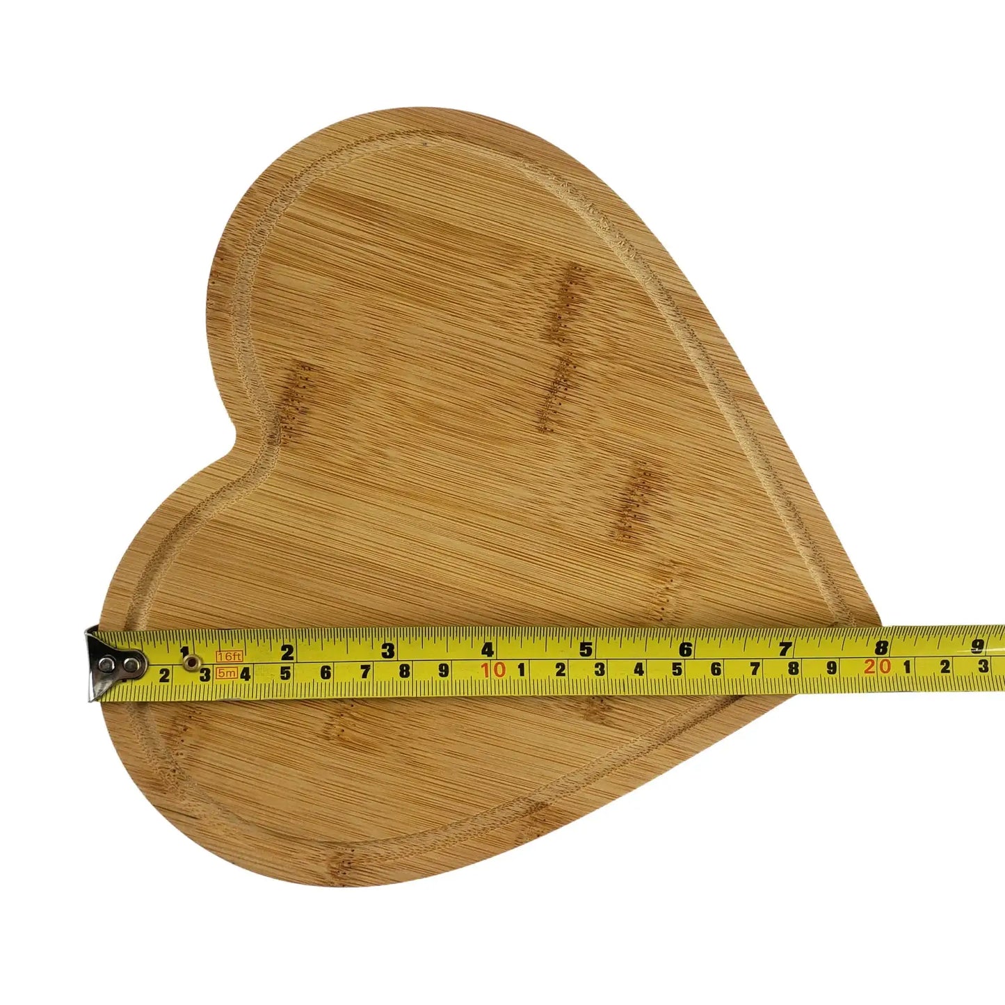 (Set of 12) Heart Shape Bulk Plain Bamboo Cutting Boards: 8"